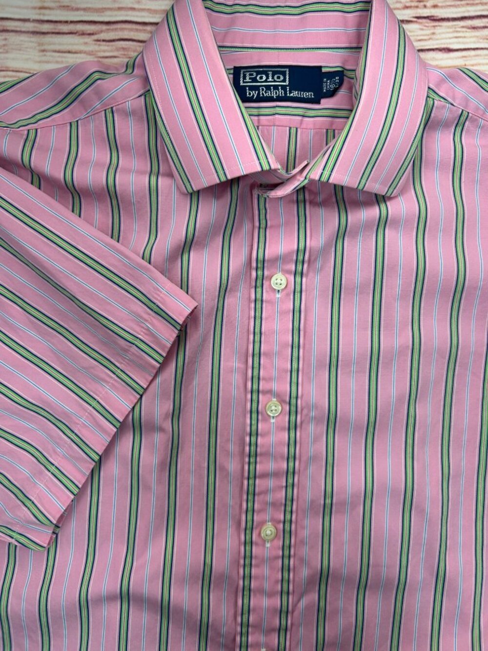 Polo Ralph Lauren Pink Short Sleeve Shirt Size 16.5 Large
